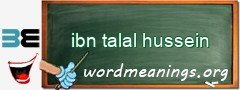 WordMeaning blackboard for ibn talal hussein